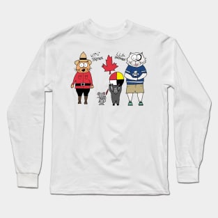 Happy Kitten Canada Day! Long Sleeve T-Shirt